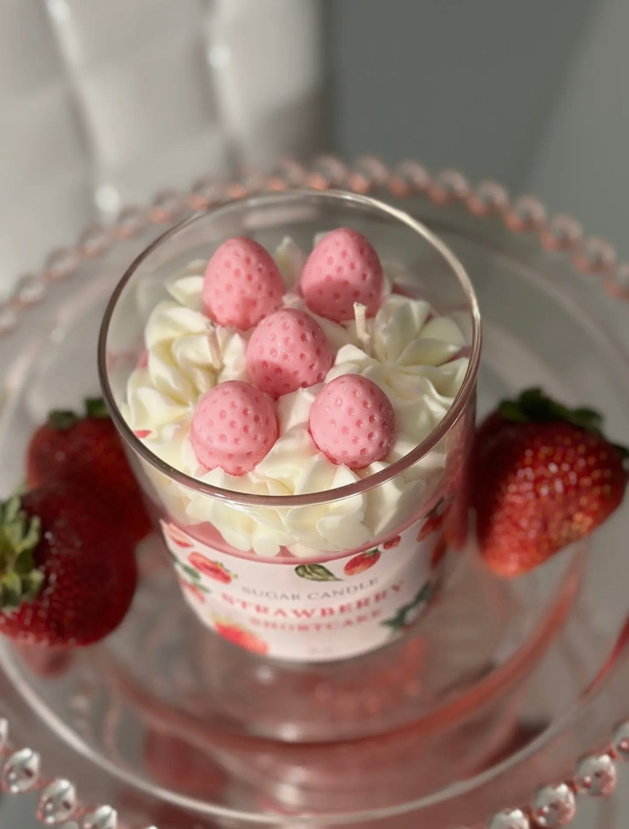 Strawberry Shortcake Dessert Candle