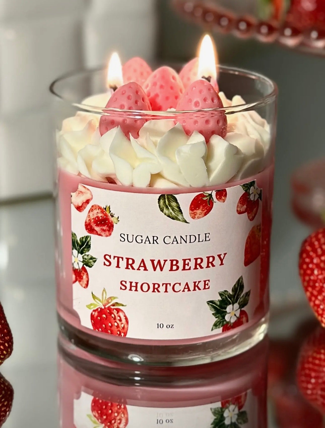 Strawberry Shortcake Dessert Candle